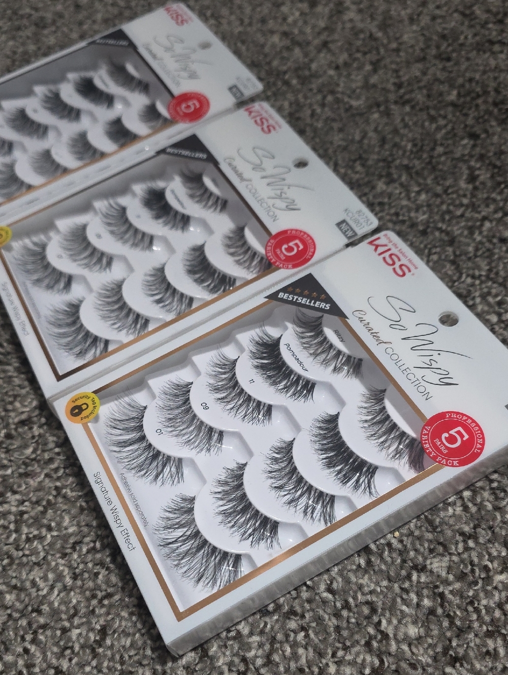 Kiss Wispys 5-Pack False Eyelashes - Black (3Pack BUNDLE)